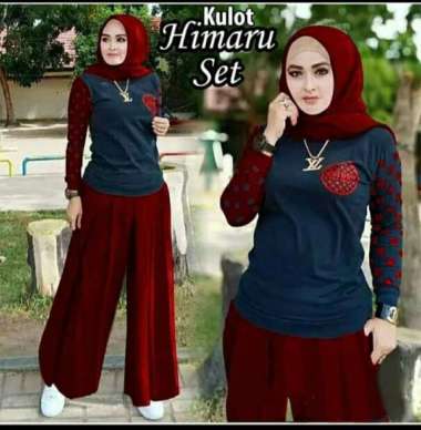 SETELAN ATASAN & CELANA KULOT WANITA FASHION / KULOT HIMARU SET MARON
