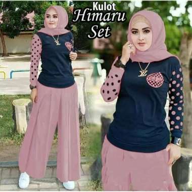 SETELAN ATASAN & CELANA KULOT WANITA FASHION / KULOT HIMARU SET DUSTY