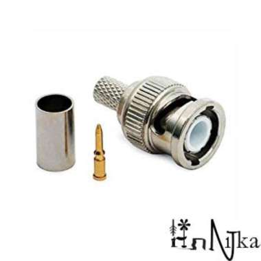 Konektor BNC Male to Kabel RG-58 Krimping Koaksial Connector RG58 ke