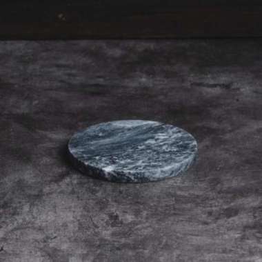 Round Marble Coaster Black / Tatakan Gelas & Mug
