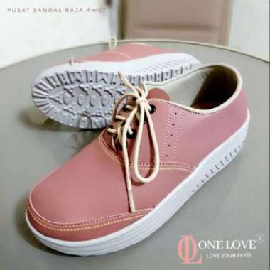 TERBARU,Sepatu Wanita Sneaker Tali Original Branded One Love Sepatu Hak Tinggi 4cm Bergaransi Kulit