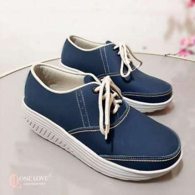 TERBARU,Sepatu Wanita Sneaker Tali Original Branded One Love Sepatu Hak Tinggi 4cm Bergaransi Kulit