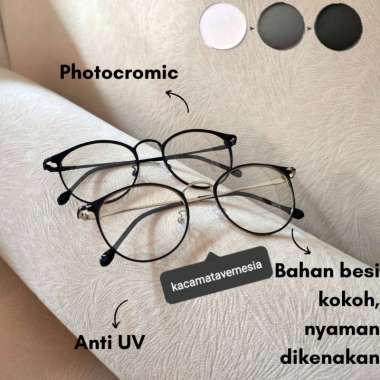 Kacamata Photocromic Pria Wanita 2 in 1 Vernesia 1326 Hitam