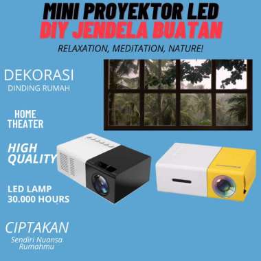 Mini Proyektor Portable DIY Jendela Buatan LED YG300 LCD Portable Projector Home