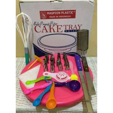 paket murah lengkap dekor kue tart kue ulang tahun alat hias kue meja putar spuit