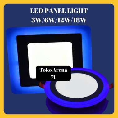 Lampu downlight 2 Warna Lampu Panel LED Pioline Dua Warna 3+3 Watt 3,5 Inch Kotak