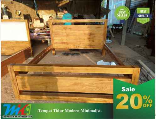 Furniture dipan tempat tidur ranjang kayu jati murah 180 X 200