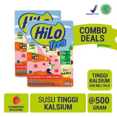 Promo Harga Hilo Teen Strawberry Milkshake 500 gr - Blibli