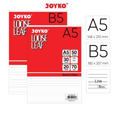 Loose Leaf Isi Kertas File Binder Joyko A5-7020 50 Lembar