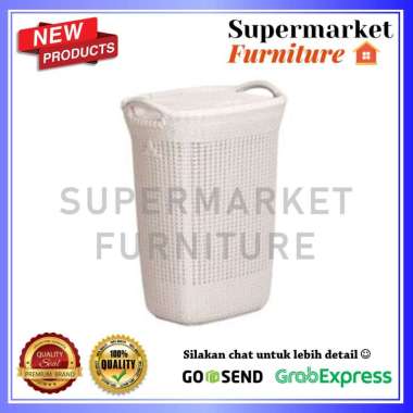 Keranjang laundry rotan plastik olymplast CREAM