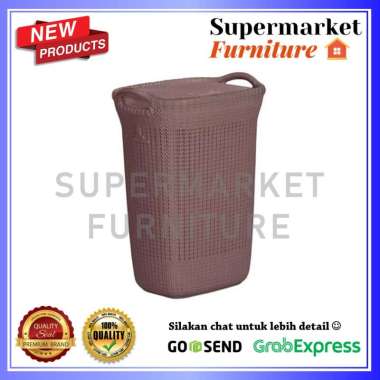 Keranjang laundry rotan plastik olymplast COKLAT