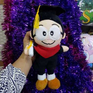 Boneka Wisuda- Boneka Nobita- Boneka Graduation Nobita Motif Multicolor