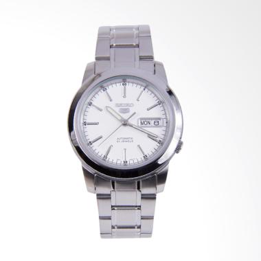 Seiko Automatic Dial Stainless Steel Jam Tangan Pria - White [5 SNKE49K1] Silver