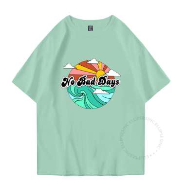 ELLIPSESINC Kaos Oversize Pria & Wanita No Bad Days L Sage Green