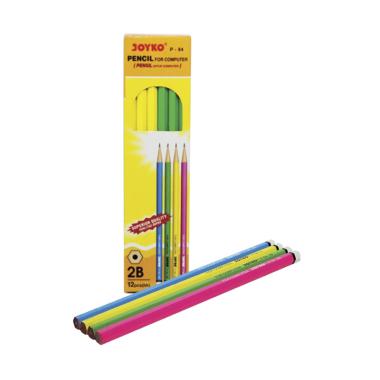 Pensil 2B Joyko [P-94/12 pcs] / Alat Tulis Ujian Komputer / Pencil Gambar Menulis [1 Pack] Biru