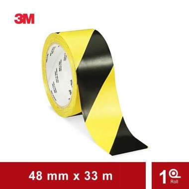 3M 766 Lakban Police Line Tape Marking Floor Hitam Kuning - 2" x 36Y Kuning