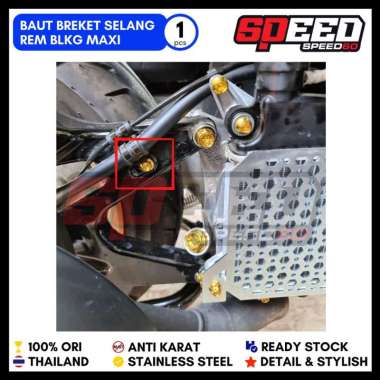 Baut Breket Selang rem Belakang Nmax Aerox Xmax Lexi Baut Probolt Thailand Stainless Steel King Nut