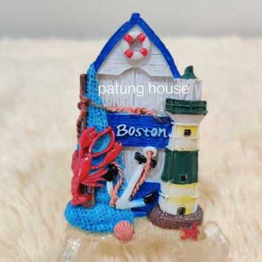 Fridge Magnet Tempelan Kulkas Souvenir Negara Amerika America USA Boston Pier
