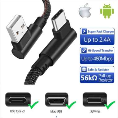 Kabel Data Charger / Kabel Charger Android samsung / Kabel Charger Gaming Type C / Micro USB / Light
