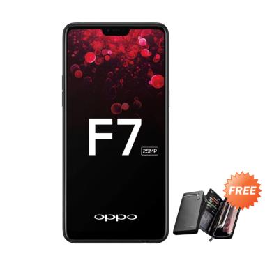 OPPO F7 Smartphone - Black + Free Dompet