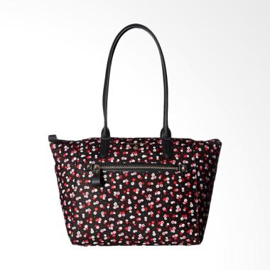 Michael Kors Nylon Kelsey Medium Top Zip Tas Wanita - Black Pink