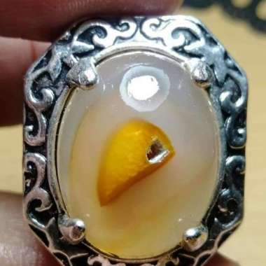 Cincin Batu Akik Yakut Kristal Motif Combong Antik