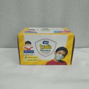 Masker Sensi Duckbill Anak Sensi Kids Duckbill Warna Putih per Box isi 40