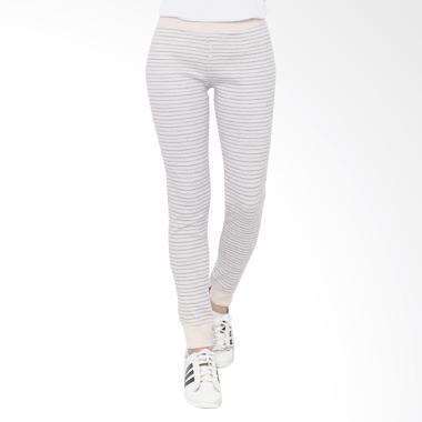 PURPLEJADE GB Lounge Jogger Stripe Celana Wanita - Cream