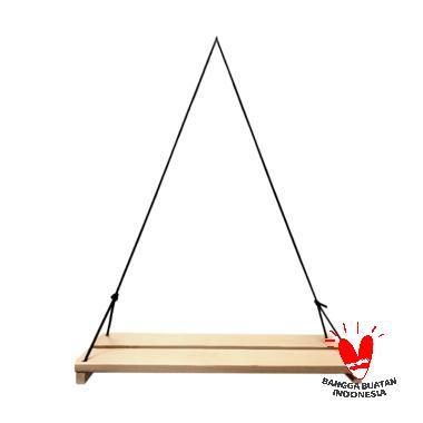 Keiko Wood Design Hanging Shelves Mini Rak Gantung - Natural Brown