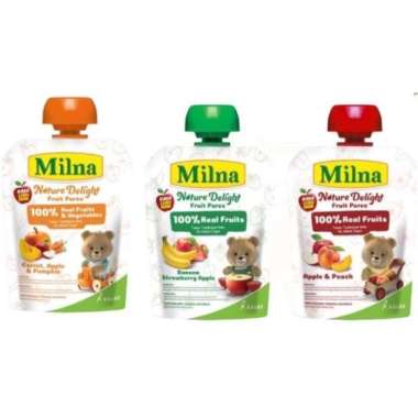 MILNA Nature Delight Fruit Puree 80 gram MPASI - Merah-Peach