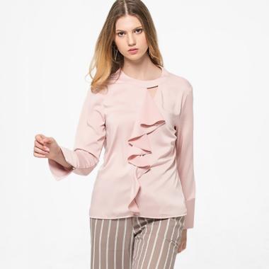 The Executive 5-Blwfem218B010 Long Sleeve Blouse Wanita - Pink