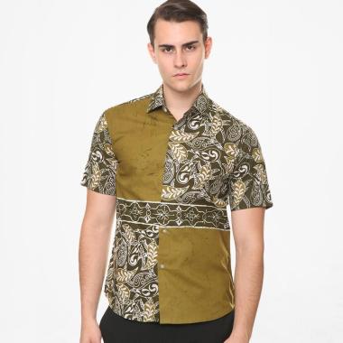 Batik Agrapana Aryasatya Slim Fit Cap Kemeja Batik Pria - Hijau