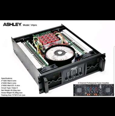 Power Amplifier Ashley V4PRO 4 Channel 4500 Watt ORIGINAL