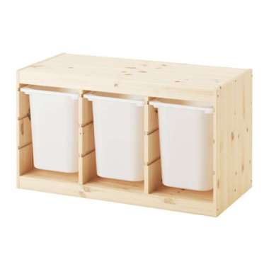 IKEA TROFAST Rak Mainan Anak Lemari Penyimpanan Wooden Toys Storage Box Lebar Kayu