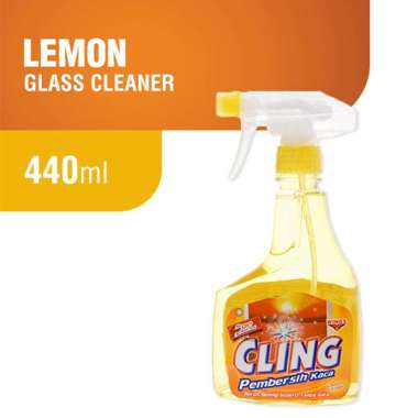 [KUNING] Wings Cling Glass Cleaner Pump Spray 440ml Varian Lemon / Pembersih Kaca Aquarium / Pembers