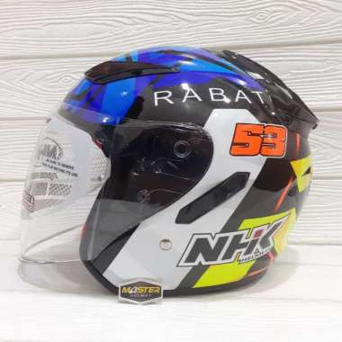 HELM NHK HALF FACE R1 GP EDITION TITO RABAT BLACK GLITERS M