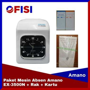 Paket Mesin Absen Amano EX3500, Rak Kartu dan Kartu Absensi