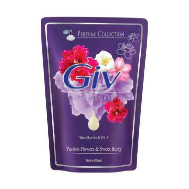 [FLOWERS UNGU] Sabun Cair GIV Refill 250ml Varian Passion Flowers & Sweet Berry / Sabun Giv Cair Isi
