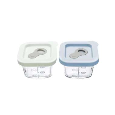 Little Dimple Mini Square Food Container with Silicone Lid