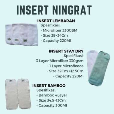 Insert Clodi Ningrat | Insert Ningrat Insert Lembaran Insert StayDry Insert Bamboo Insert Microfiber