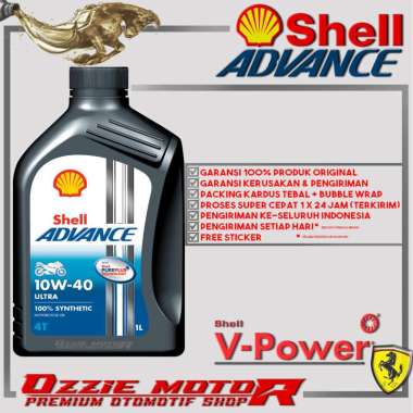 Shell Advance Ultra 10W40 MA 1L Oli mesin motor 4T 100% synthetic