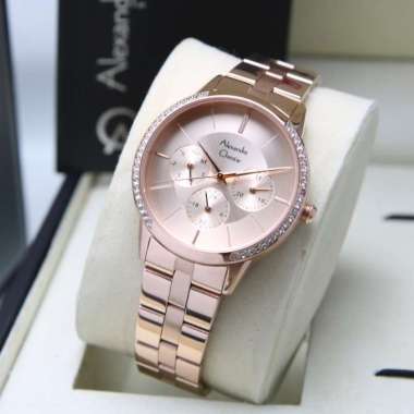 Jam Tangan Wanita Alexander Christie Original/Jam Tangan Alexandre Christie Wanita/Jam Alexandre Christie Wanita Original/AC2988 Full Rosegold