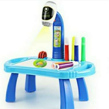 Mainan Edukasi Anak Menggambar & Mewarnai Kids Drawing Projector biru