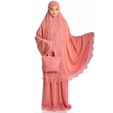 Jual Mukena Arafah Renda Brukat Mukena Wanita Semua Ukuran Pink