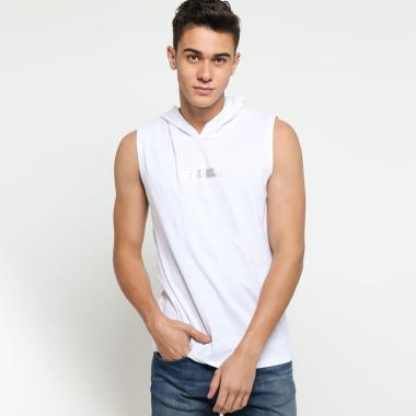 VM Singlet Hoodie Kaos Pria L Putih