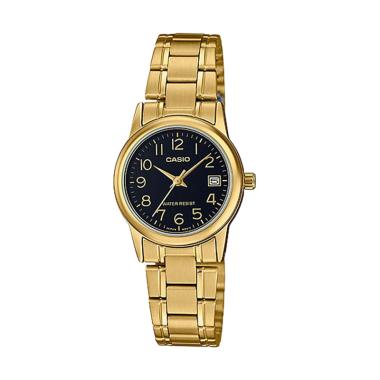 CASIO Enticer LTP-V002 Casual Jam Tangan Wanita [Original] Black Gold