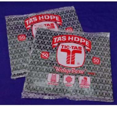 PALING BAIK!!! Kantong Plastik Kresek TIC-TAS HDPE Hitam Ukuran 28 - Besar (50 Pcs)