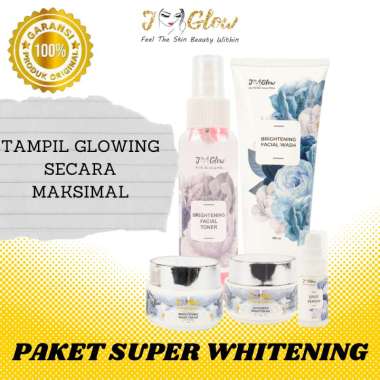 skincare paket glowing jglow super skin whitening cream krim bpom set perawatan pencerah kulit cream