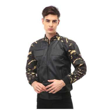 Hamlin Halbert Outerwear Jaket Bomber Kulit Pria Model Army Material Leather ORIGINAL - Black Black