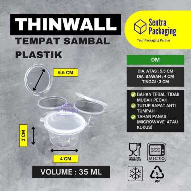 DM - Tempat Saos / Sambal Plastik 35ml / Thinwall / Cup Saos -PACK